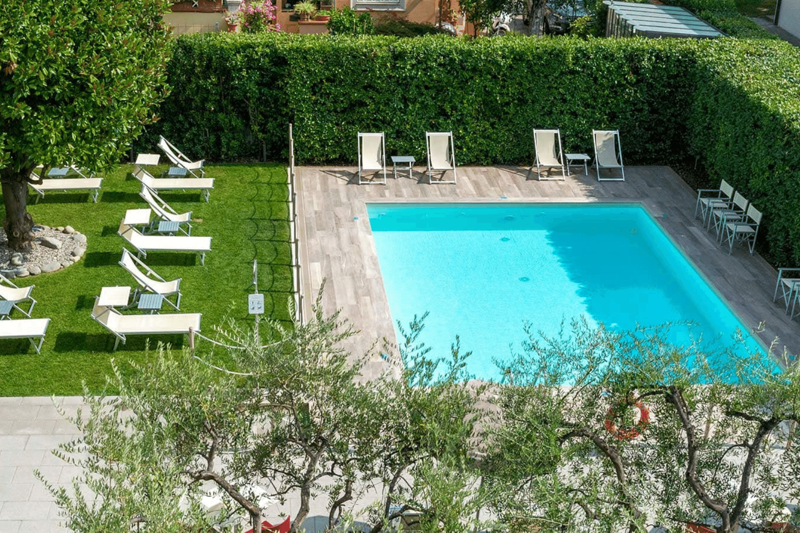 Hotel San Marco Swimming Pool 2italia Experiences. Bird eye view of Lucca
